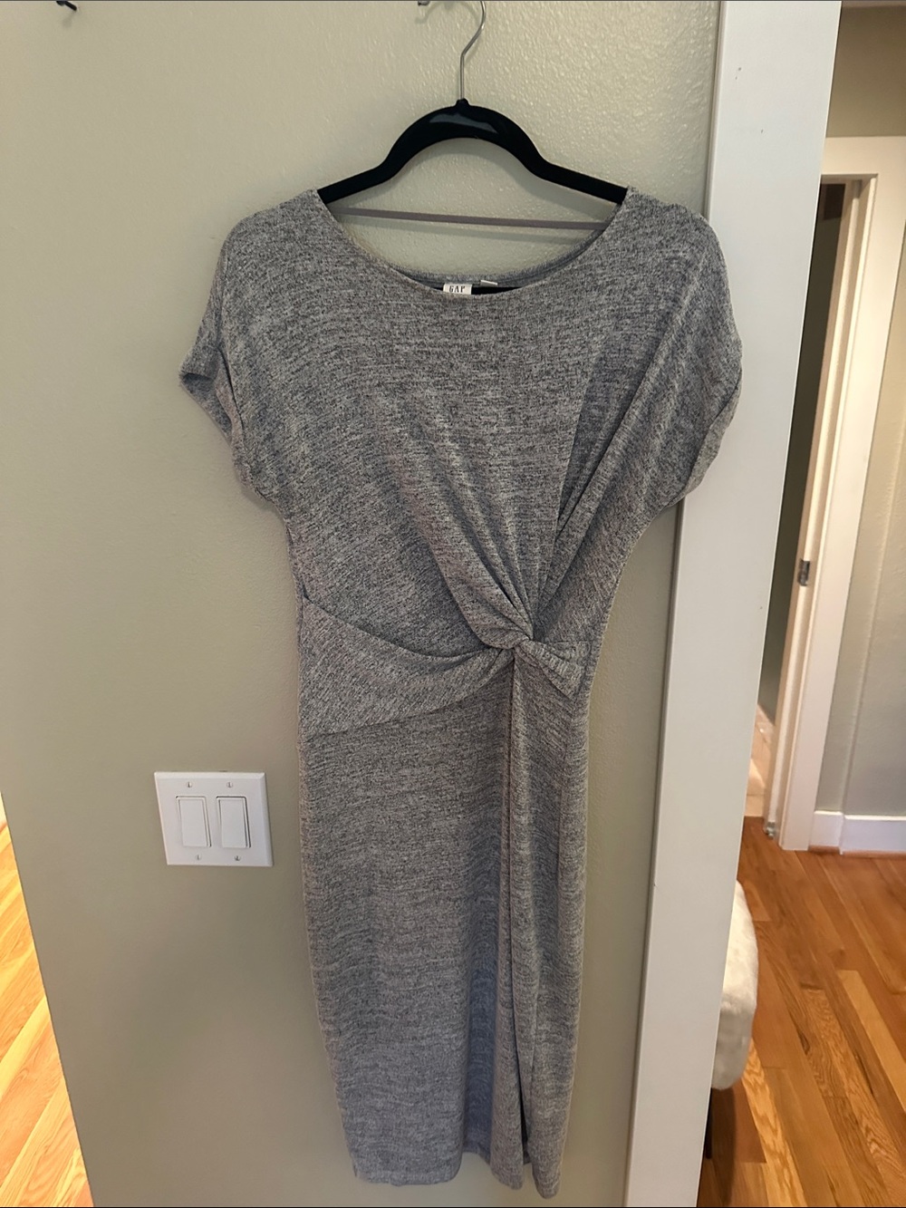 GAP Grey Knot-Front Midi Dress